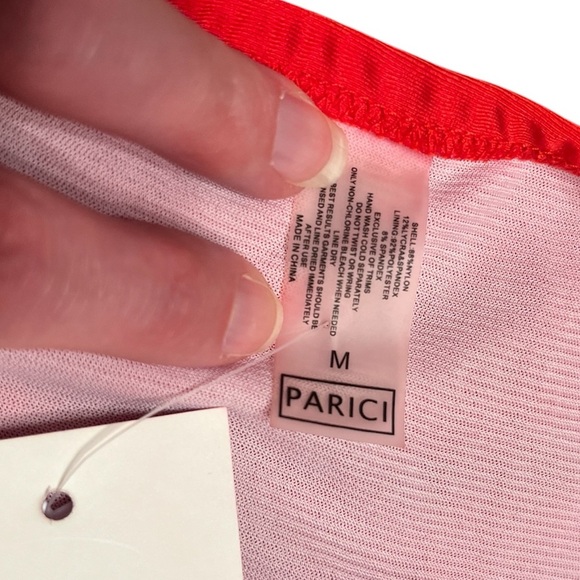 Parici Sexy Red Plunging V-Neck One Piece Swimsuit Size M - Picture 7 of 7